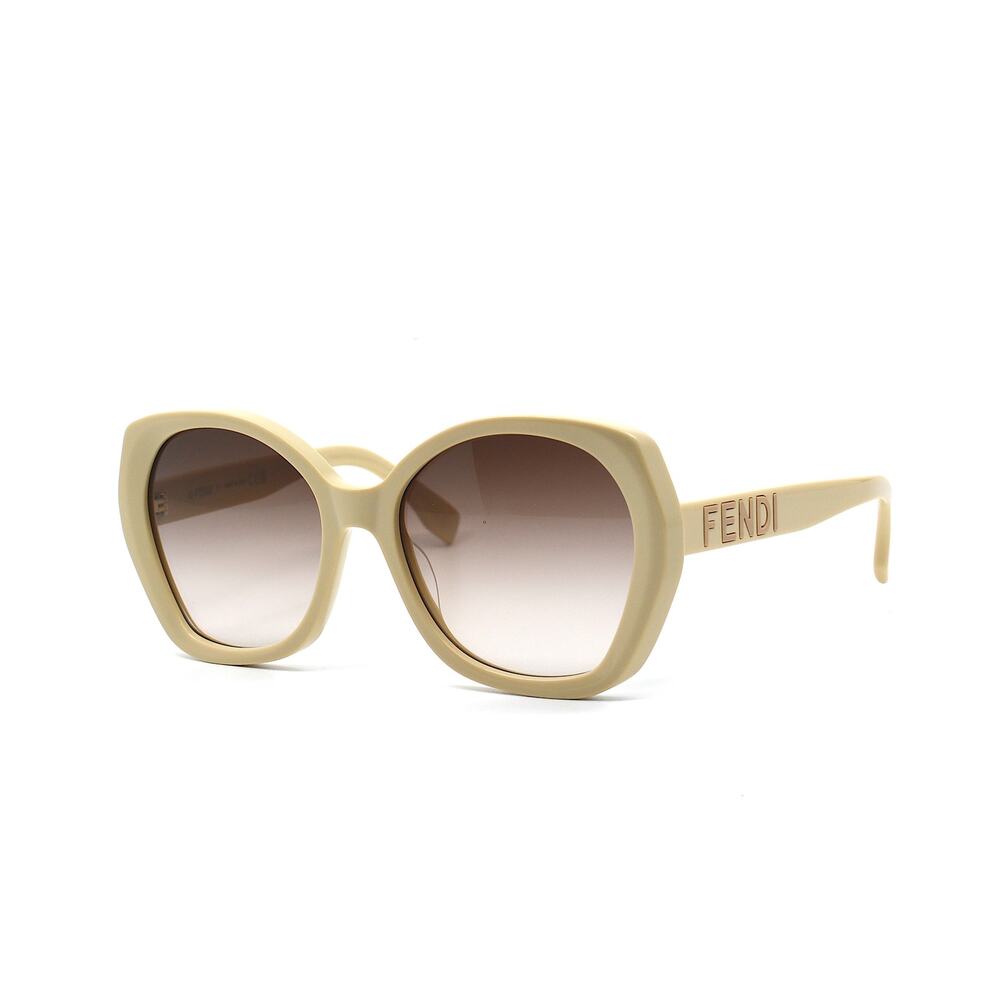 NEW FENDI FE40112I 57F SHINY BEIGE BROWN GRADIENT AUTHENTIC SUNGLASSES - Picture 4 of 12